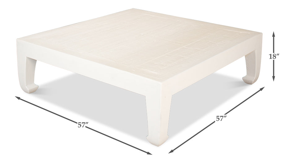 Classic Chinese Coffee Table, White by Sarreid - Crown Humidors