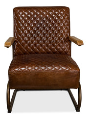 Beverly Hills Chair, Vintage Cigar Lthr by Sarreid - Crown Humidors