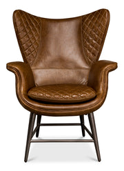 Buchanan Petite Wing Chair, Cuba Brown by Sarreid - Crown Humidors