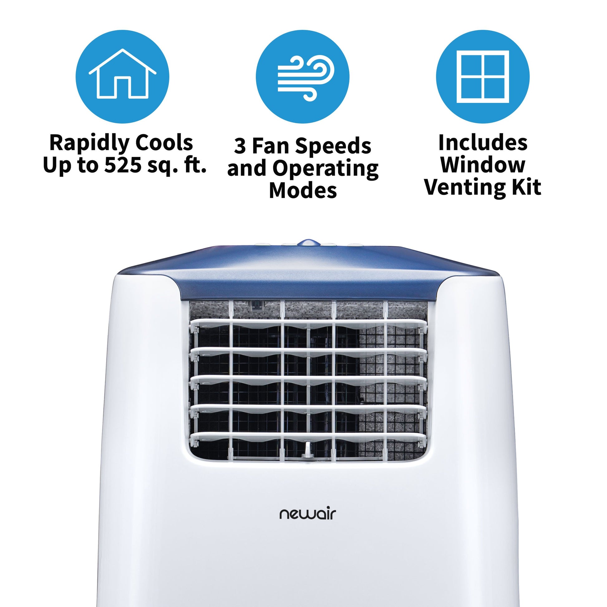 NewAir Portable Air Conditioner, 14,000 BTUs (8,600 BTU, DOE), Cools 525 sq. ft. - Crown Humidors