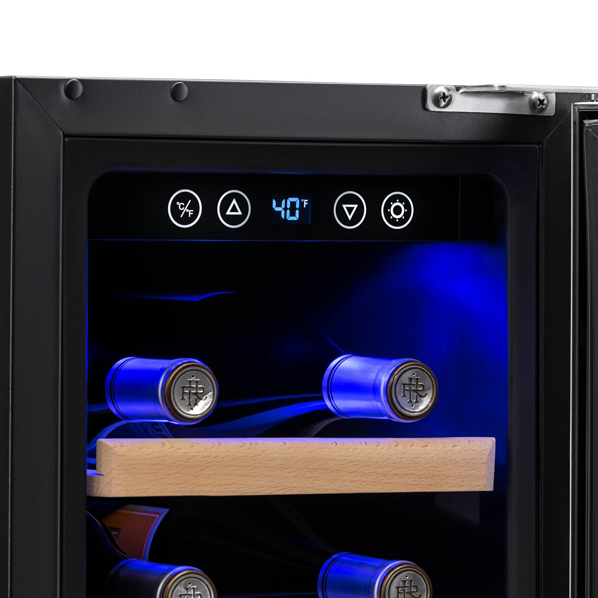 Newair 12" Built-In 19 Bottle Wine Fridge in Stainless Steel, with Premium Beech Wood Shelves