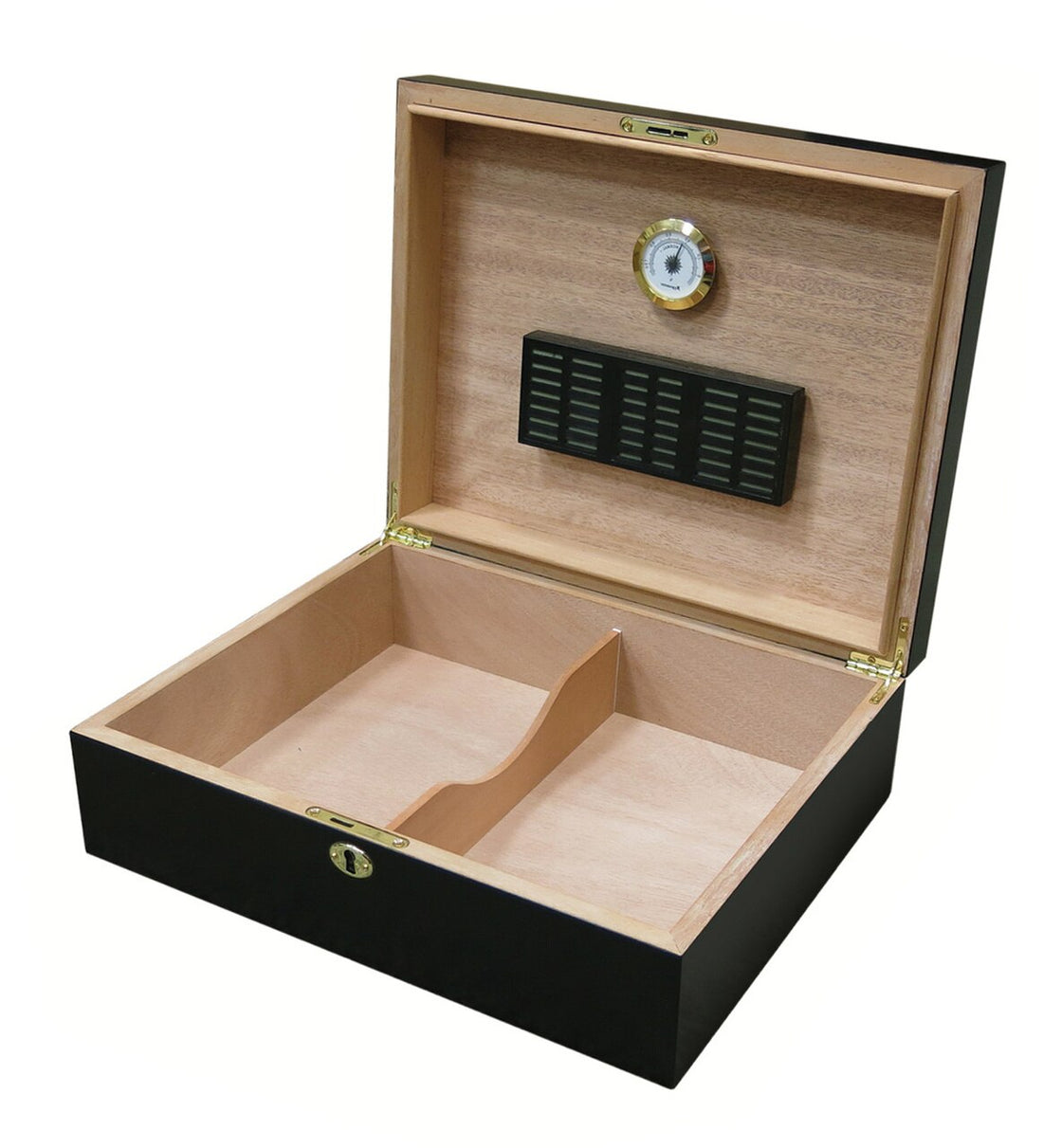 Prestige Imports 9-Iron 75 Ct. Vivid 3D Golf Scene Humidor with Black Satin Finish - Crown Humidors