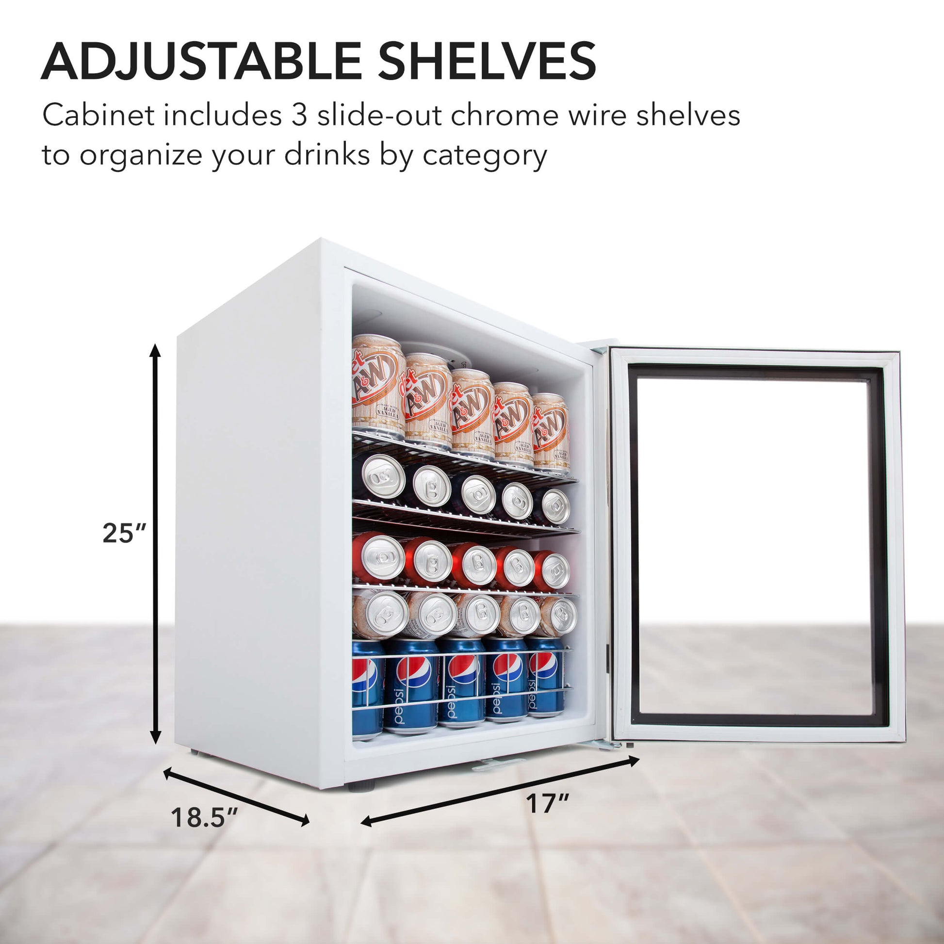 Whynter BR-091WS Beverage Refrigerator With Lock – Stainless Steel 90 Can Capacity