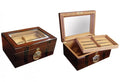 The Ambassador Beveled Glass Top Humidor by Prestige Import Group - 100 Cigar ct - Crown Humidors