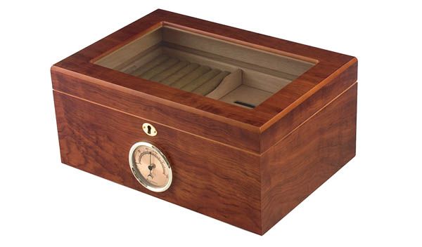 Quality Importers 100 Ct Bally Humidor Glass Top - Crown Humidors