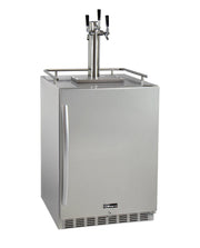 24" Wide Triple Tap All Stainless Steel Outdoor Built-in Right Hinge Kegerator With Kit