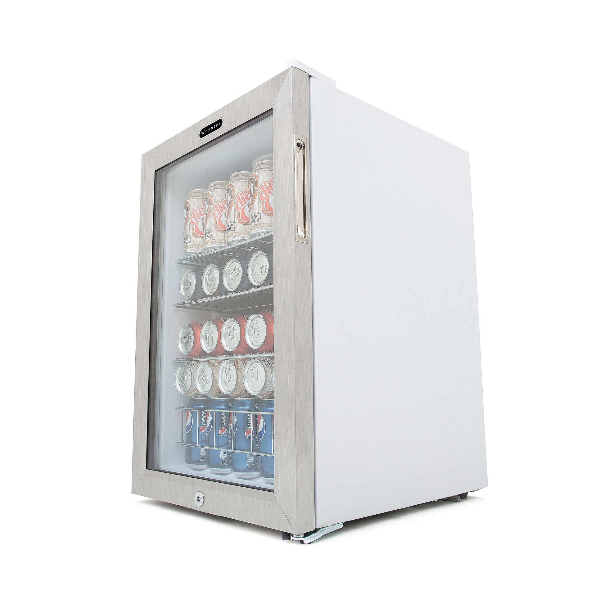 Whynter BR-091WS Beverage Refrigerator With Lock – Stainless Steel 90 Can Capacity