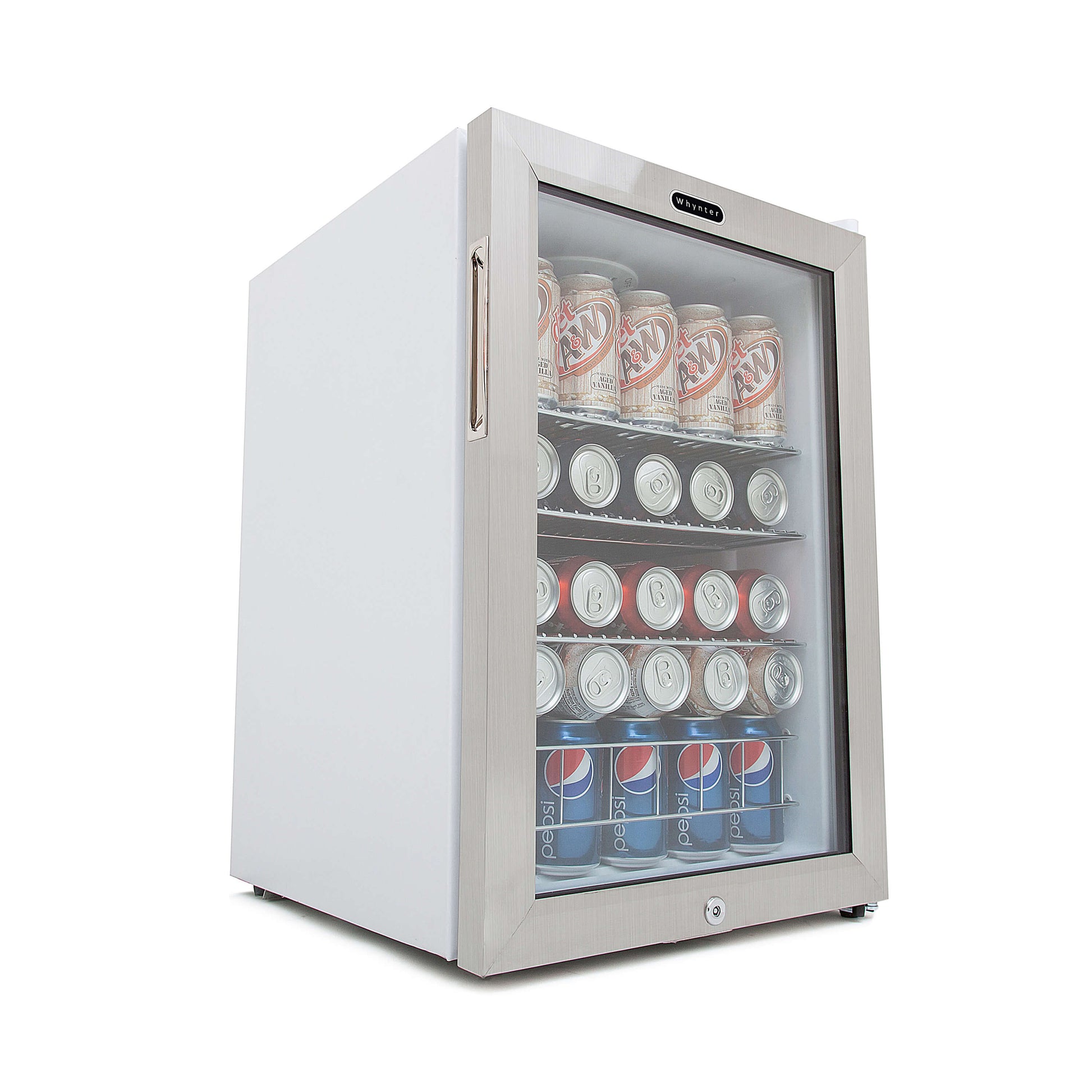 Whynter BR-091WS Beverage Refrigerator With Lock – Stainless Steel 90 Can Capacity