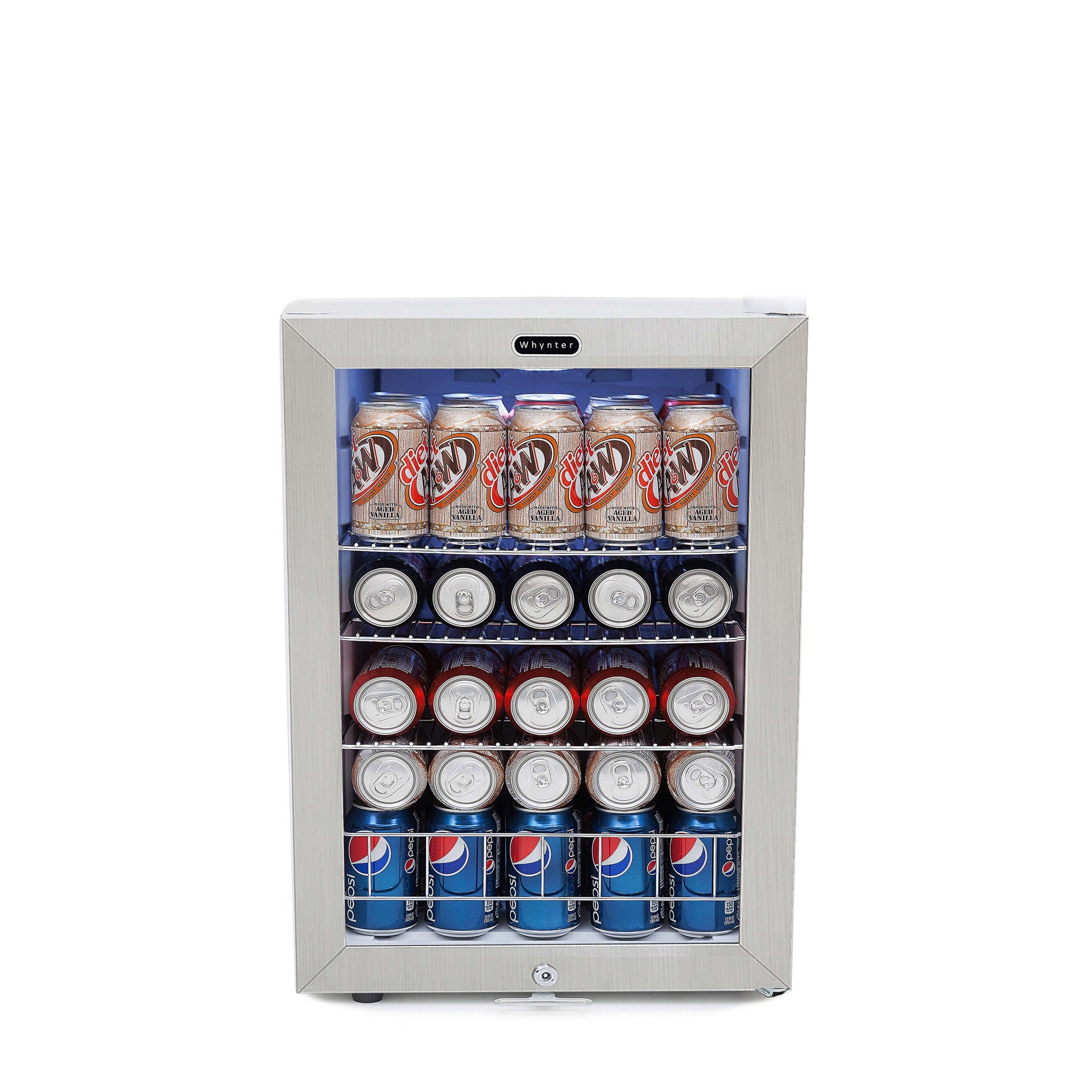 Whynter BR-091WS Beverage Refrigerator With Lock – Stainless Steel 90 Can Capacity