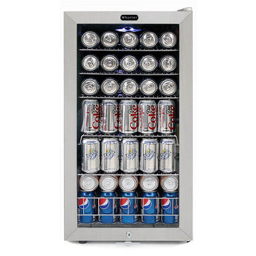 Whynter BR-128WS Beverage Refrigerator With Lock – Stainless Steel 120 Can Capacity