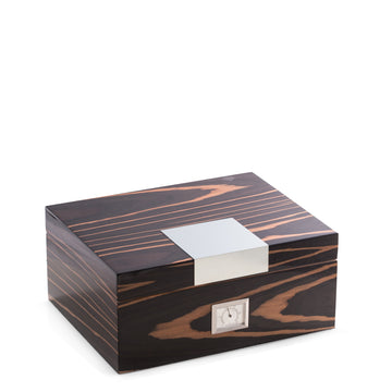 Lacquered "Ebony" Wood 60 Cigar Humidor - Crown Humidors