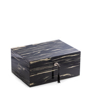 Bey-Berk Lacquered "Ebony" Wood 100 Cigar Humidor with Removable Tray - Crown Humidors