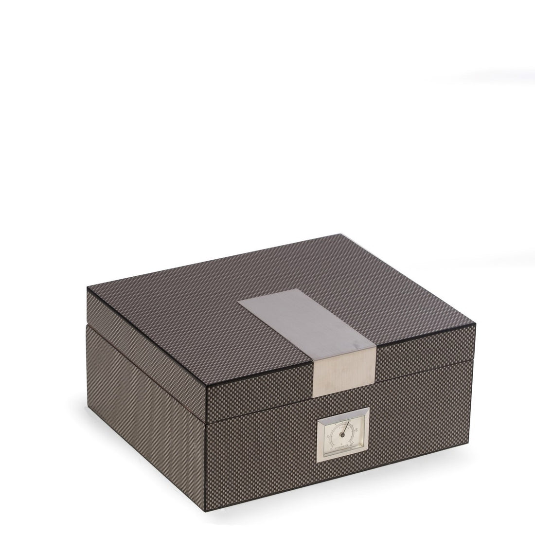 "Carbon Fiber" Wood Cigar Humidor with Spanish Cedar Lining - 50 Cigar ct - Crown Humidors