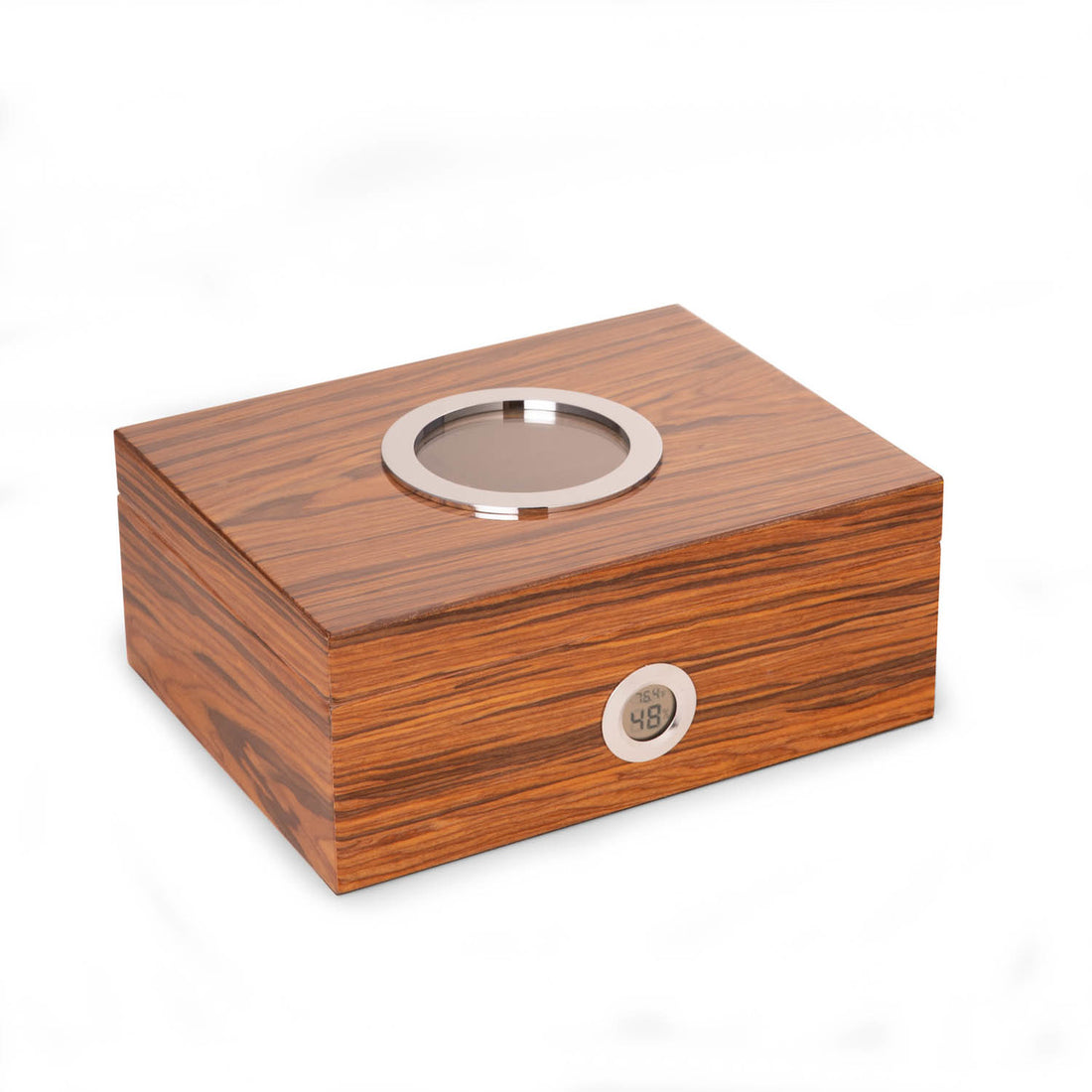 Lacquered "Olive Wood" Humidor - 100 Cigar ct - Crown Humidors