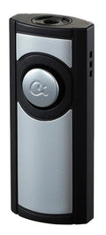 Caseti Patronum Single Jet Flame Cigar Lighter - Black Matte & Brushed Chrome - Crown Humidors