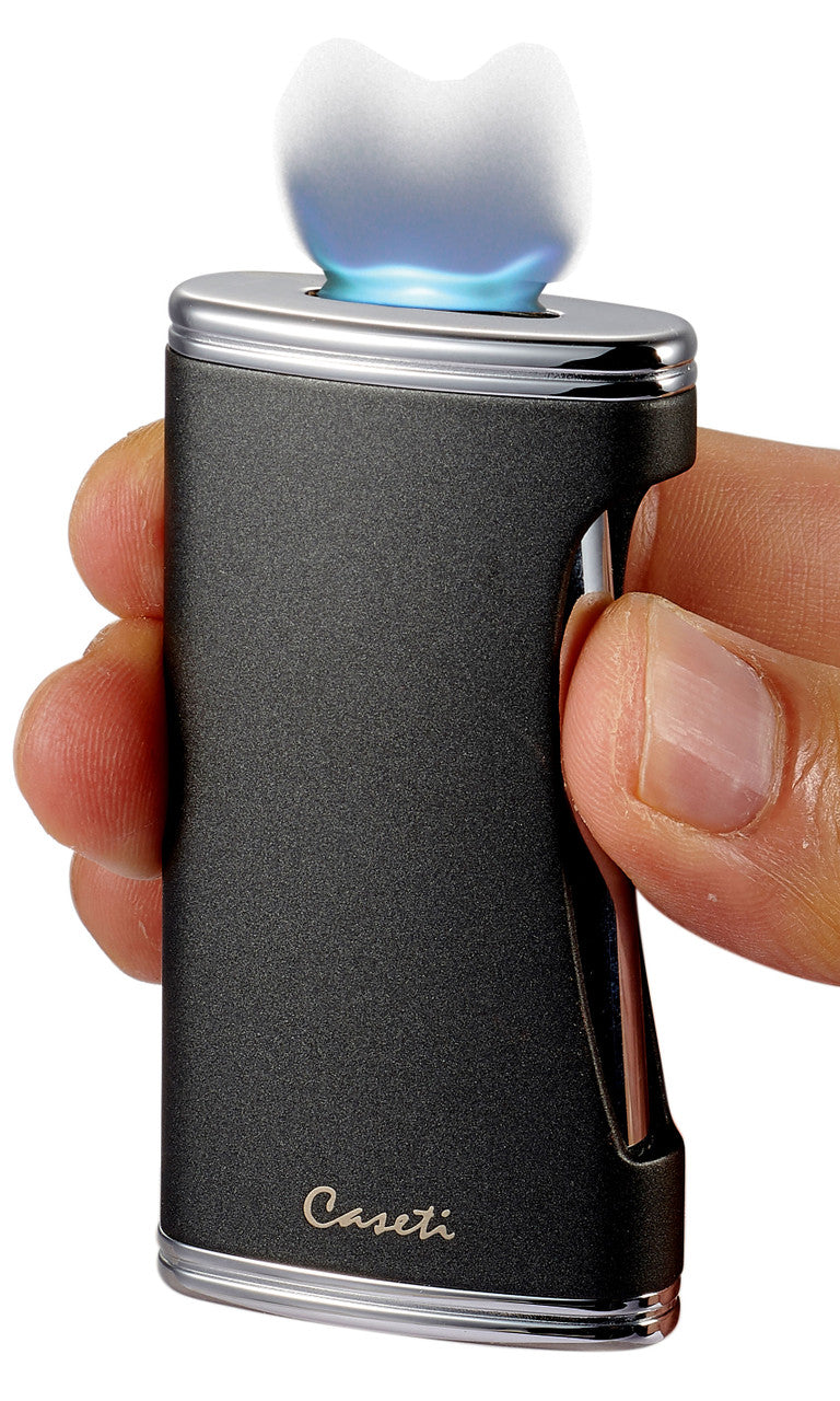 Caseti Bigflat Black Matte Cigar Lighter - Cal567Bk