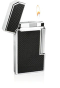 Caseti Windsor Traditional Flame Flint Lighter - Black Carbon Fiber - Crown Humidors