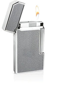 Caseti Windsor Traditional Flame Flint Lighter - Silver Carbon Fiber - Crown Humidors