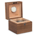 Cannaseur® Cube Walnut Cannabis Humidor with 4 Jars and Lock - Crown Humidors