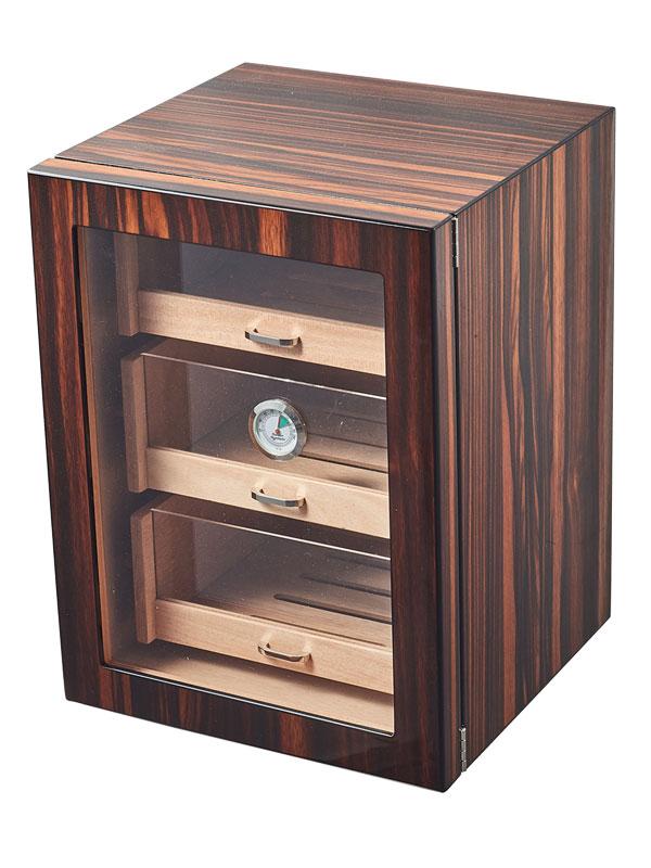 Visol Gorman Macassar Ebony Cabinet Humidor - Holds up to 150 Cigars - Crown Humidors