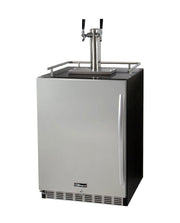 24" Wide Dual Tap Stainless Steel Builtin Left Hinge Kegerator With Kit