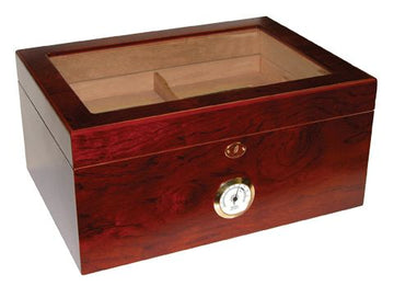 Quality Importers Milano Glasstop Humidor 100 Cigar ct - Crown Humidors