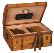 Humidor Supreme "GoldRush" 75-100 Cigar Dome Humidor with Reclaimed wood finish, Brown - Crown Humidors