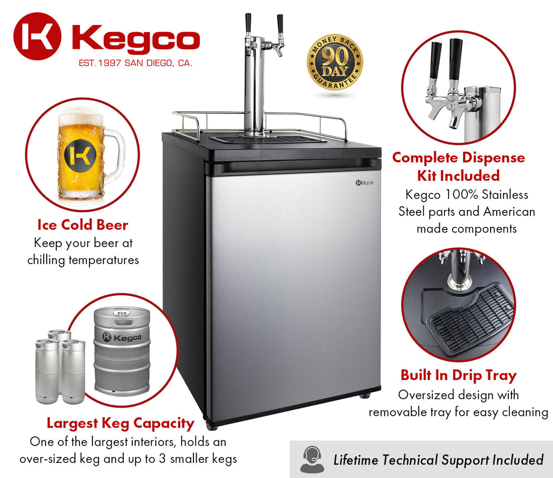 24" Wide Dual Tap Stainless Steel Kegerator