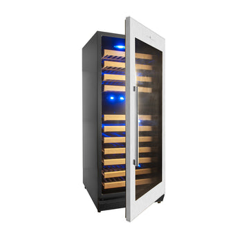 Kings Bottle-100 Bottle Upright Dual Zone Wine Fridge For Home-KBU100DX-SS RHH