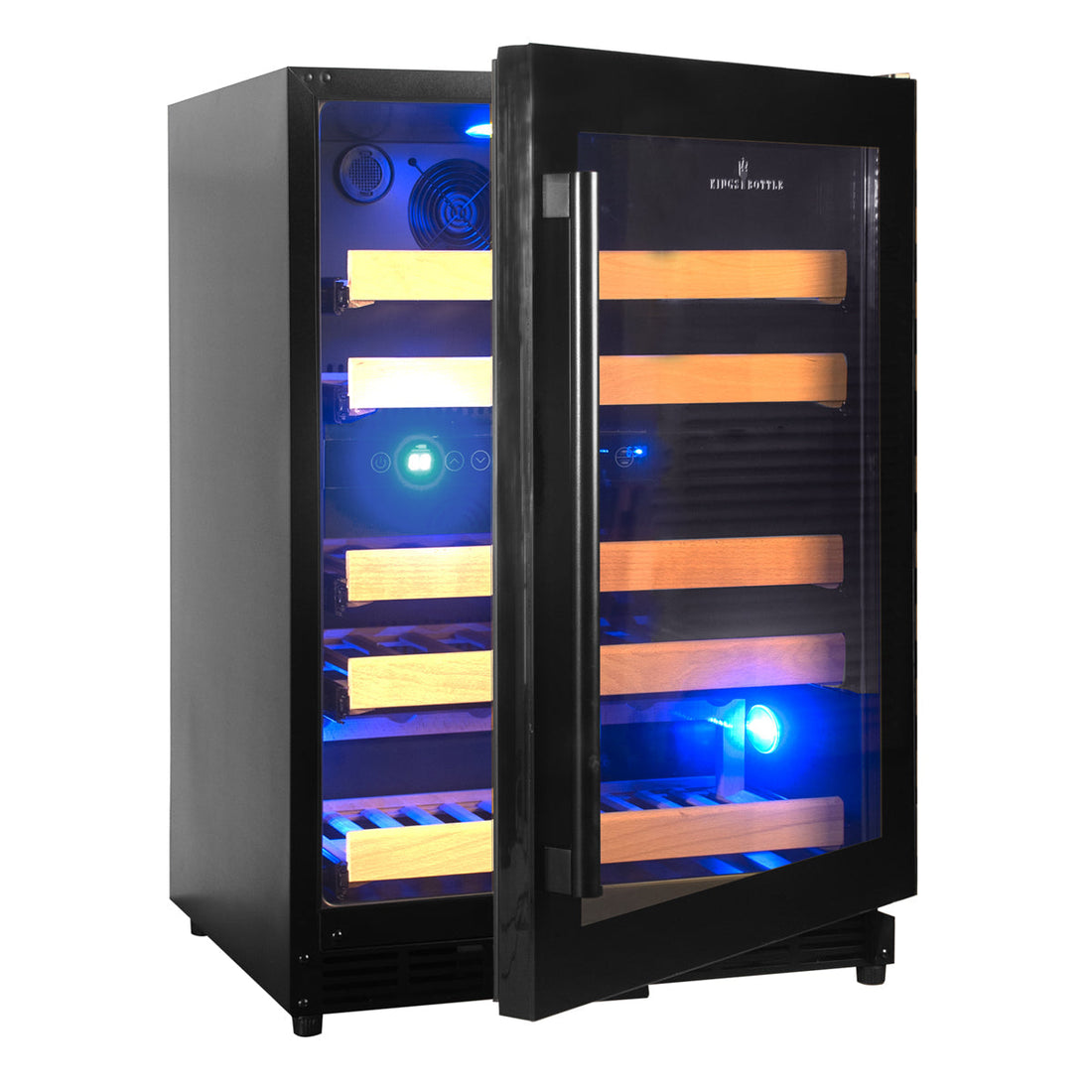 Kings Bottle-44 Bottles 24 Inch Under Counter Dual Zone Wine Cooler Drinks-KBU50DX-FG RHH