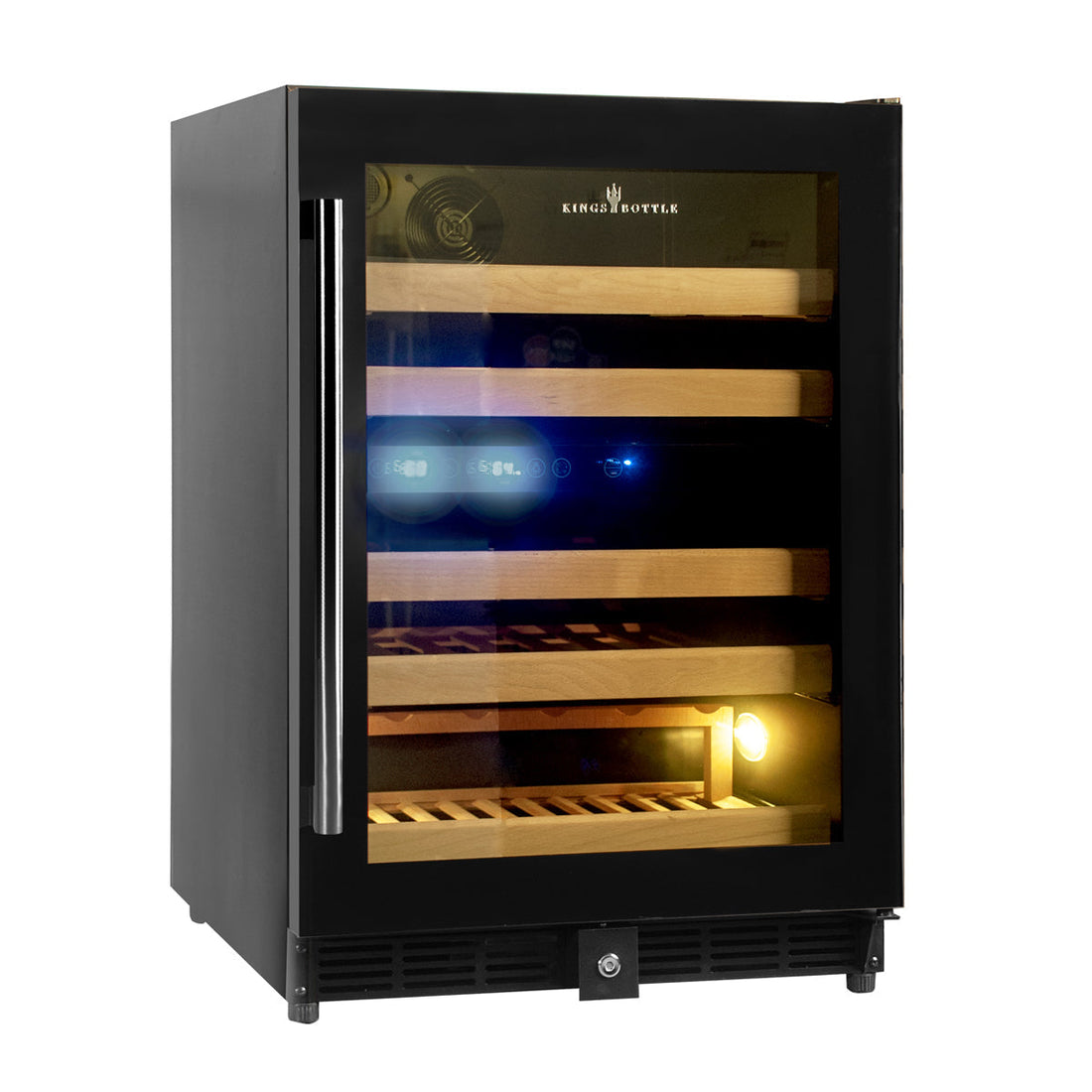 Kings Bottle 44 Bottles 24 Inch Under Counter Dual Zone Wine Cooler Drinks KBU50DX-FG RHH