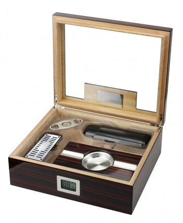 The Kensington Humidor Gift Set by Prestige Import Group - 75 Cigar ct - Crown Humidors