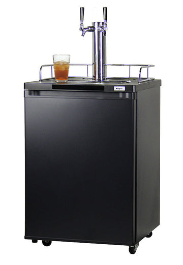 24" Wide Kombucha Dual Tap Black Kegerator