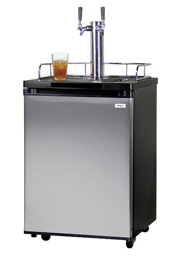 24" Wide Kombucha Dual Tap Stainless Steel Kegerator