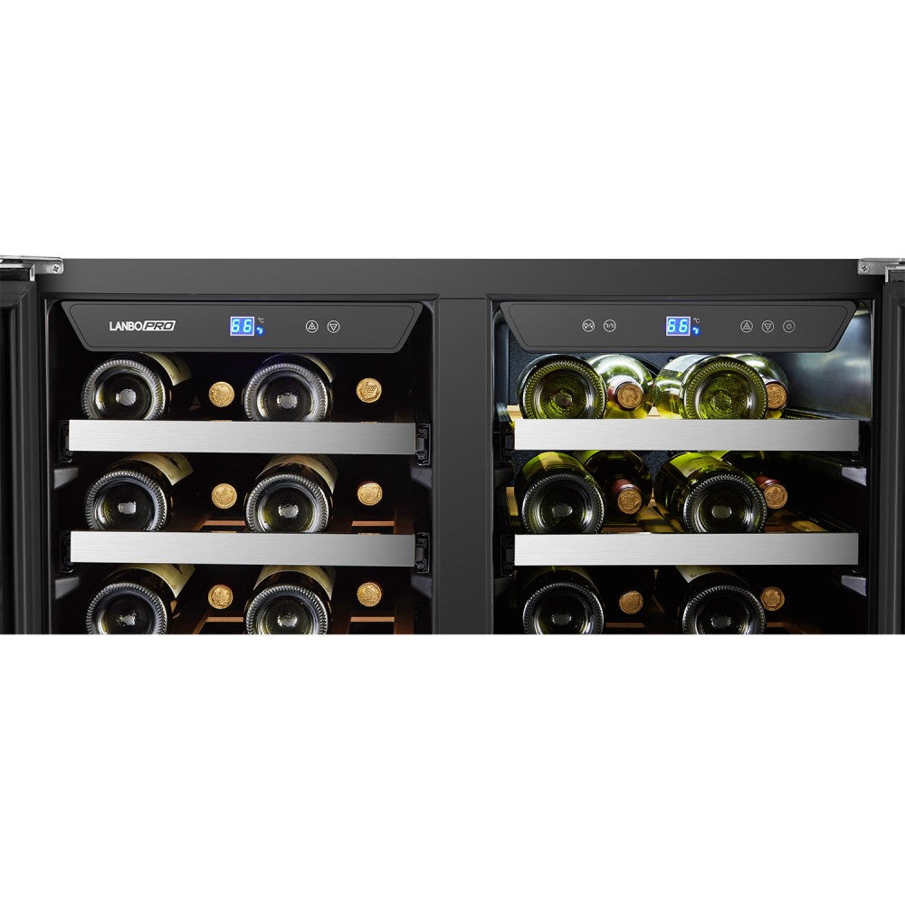 Lanbopro 62 Bottle Dual Door Wine Cooler