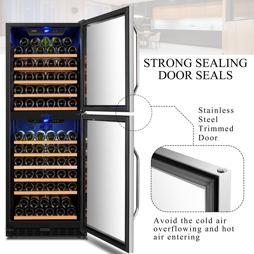 Lanbo 133 Bottle Dual Door Wine Cooler