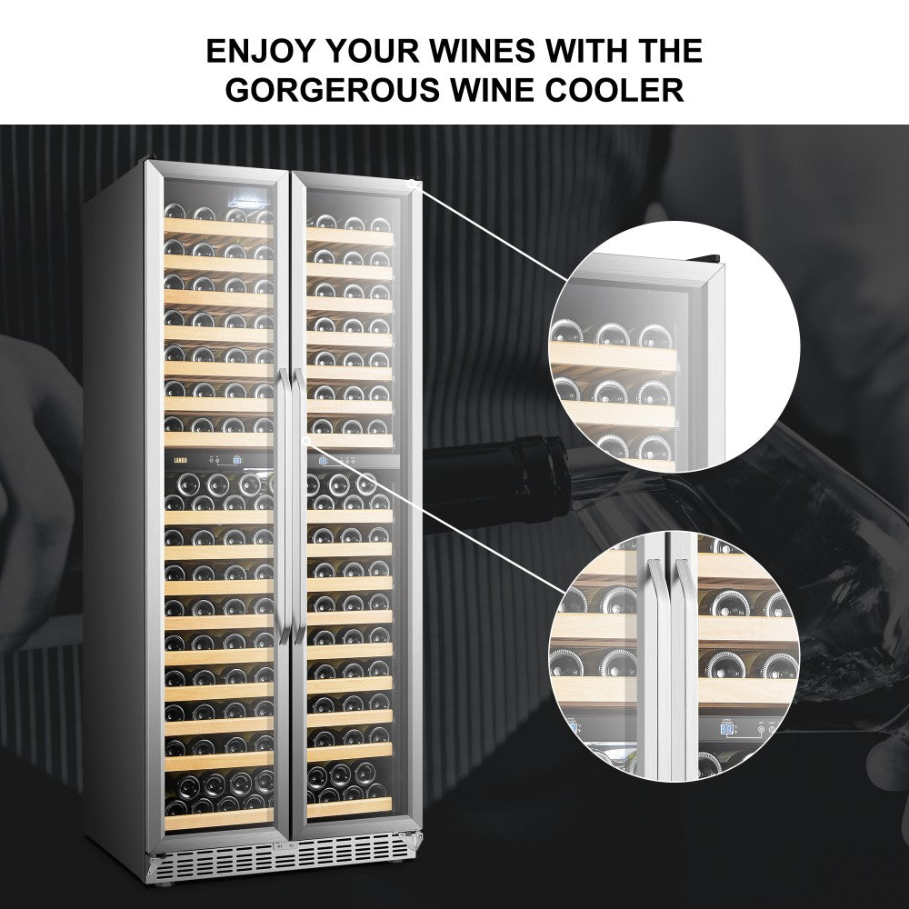 Lanbo Luxury 287 Bottles Dual Door Wine Cooler