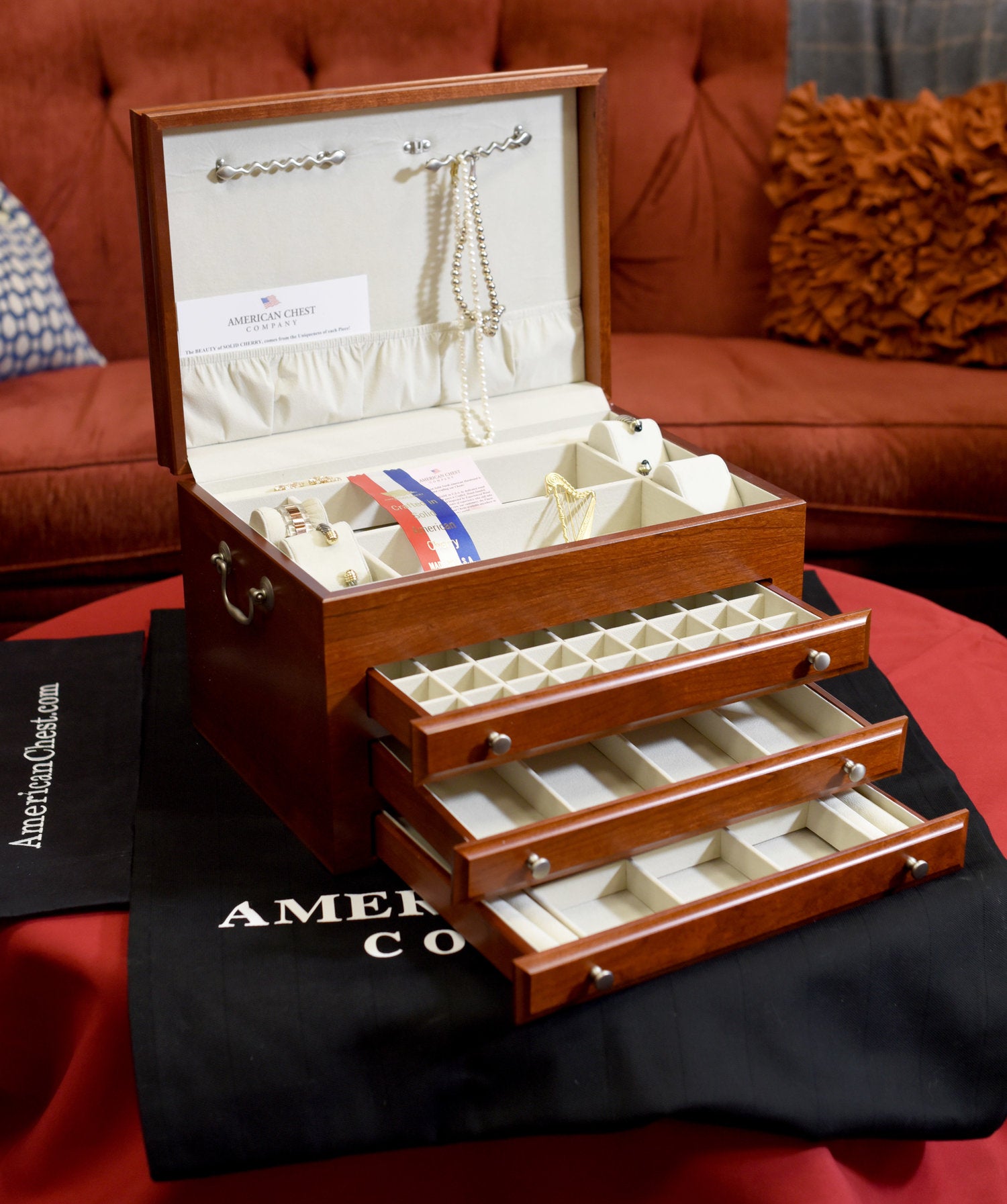 Majestic 3-Drawer Jeweller by American Chest - Crown Humidors