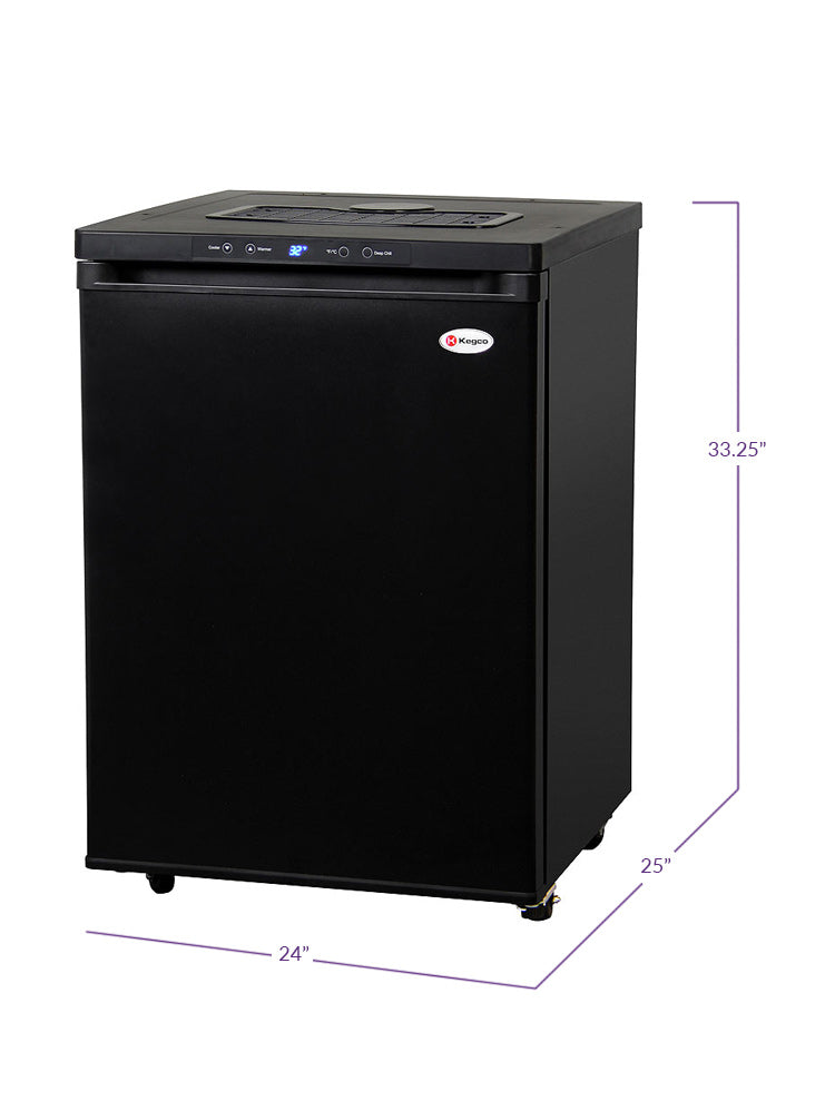 24" Wide Black Digital Kegerator - Cabinet Only