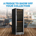 Newair 24” Built-in 160 Bottle Dual Zone Compressor Wine Fridge in Stainless Steel, Quiet Operation with Smooth Rolling Shelves