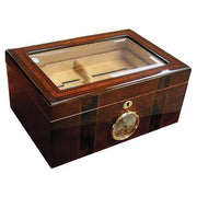The Ambassador Beveled Glass Top Humidor by Prestige Import Group - 100 Cigar ct - Crown Humidors