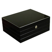 The Onyx High Gloss Black Humidor by Prestige Import Group - 50 Cigar ct - Crown Humidors
