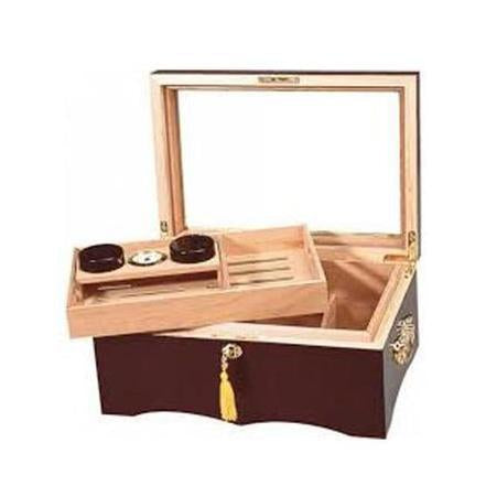 Quality Importers El Rey Glass Top Humidor - 150 Cigar ct - Crown Humidors