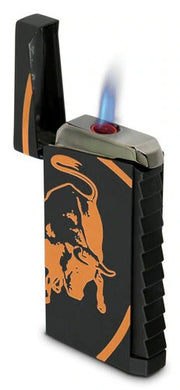 Tonino Lamborghin Il Toro Black Rubberized Finish Lighter - Orange Bull - Crown Humidors