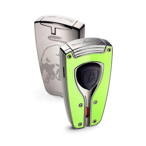 Tonino Lamborghini Forza Green Lacquer Torch Flame Lighter - Crown Humidors