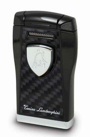 Tonino Lamborghini Argo Lighter - Black With Black Carbon Fiber - Crown Humidors