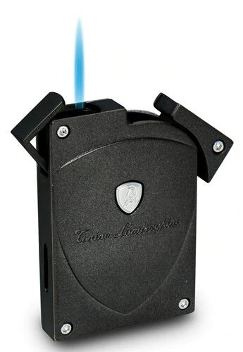 Tonino Lamborghini Lynx Matte Gray and Black Torch Flame Lighter - Crown Humidors