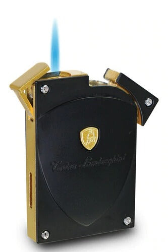 Tonino Lamborghini Lynx Matte Black and Gold Torch Flame Lighter - Crown Humidors