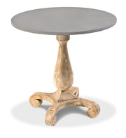 Bistro Table, Ant. Oak, Grey Stone Top by Sarreid - Crown Humidors