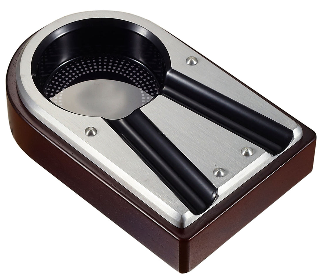 Visol Lock Metal and Wood Cigar Ashtray - Crown Humidors